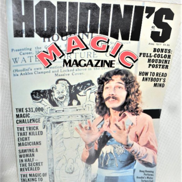 1977 HOUDINI'S MAGIC MAGAZINE  Magician Book Magic Tricks Stage Show Performance - Picture 4 of 9